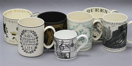 A group of seven Wedgwood commemorative and other mugs
